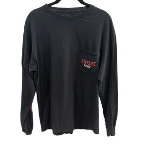 Salt Life Men's Navy Long-Sleeve Pocket T-Shirt Size